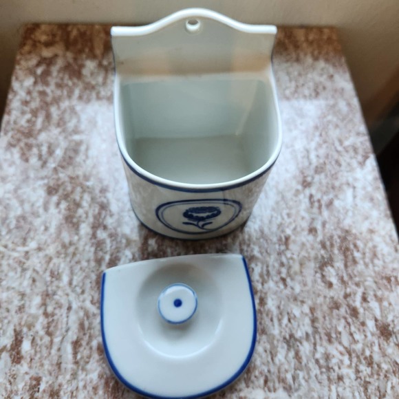 Salt Jar, Wall mounted, stash jar, handpainted, made in Portugal - Picture 2 of 6